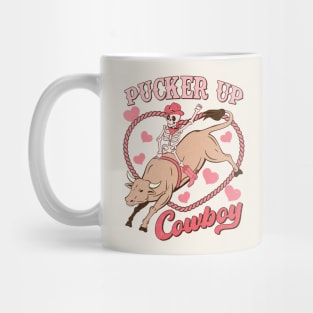 Pucker Up Cowboy Retro Skeleton Funny Mug